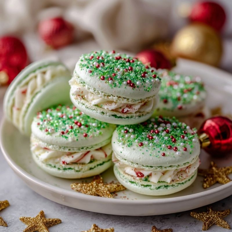 Festive Christmas Tree Cake Macarons