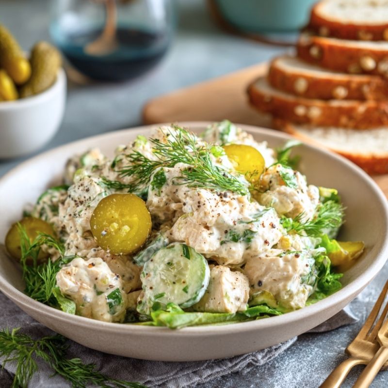 Creamy Dill Pickle Chicken Salad