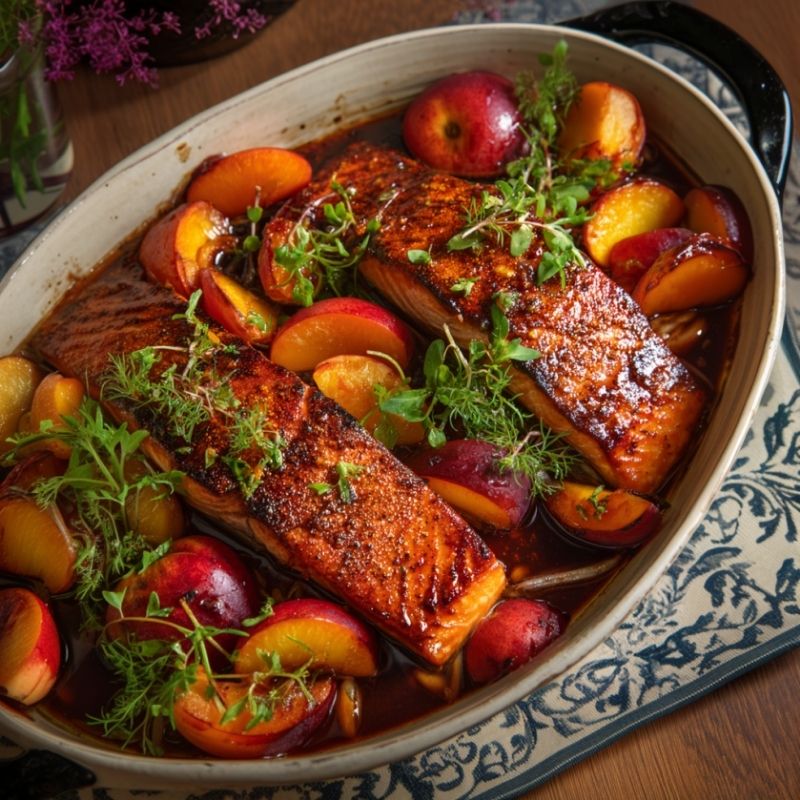 Sweet Bourbon Peach Roasted Salmon - PP583 Thumb Sweet Bourbon Peach Roasted Salmon