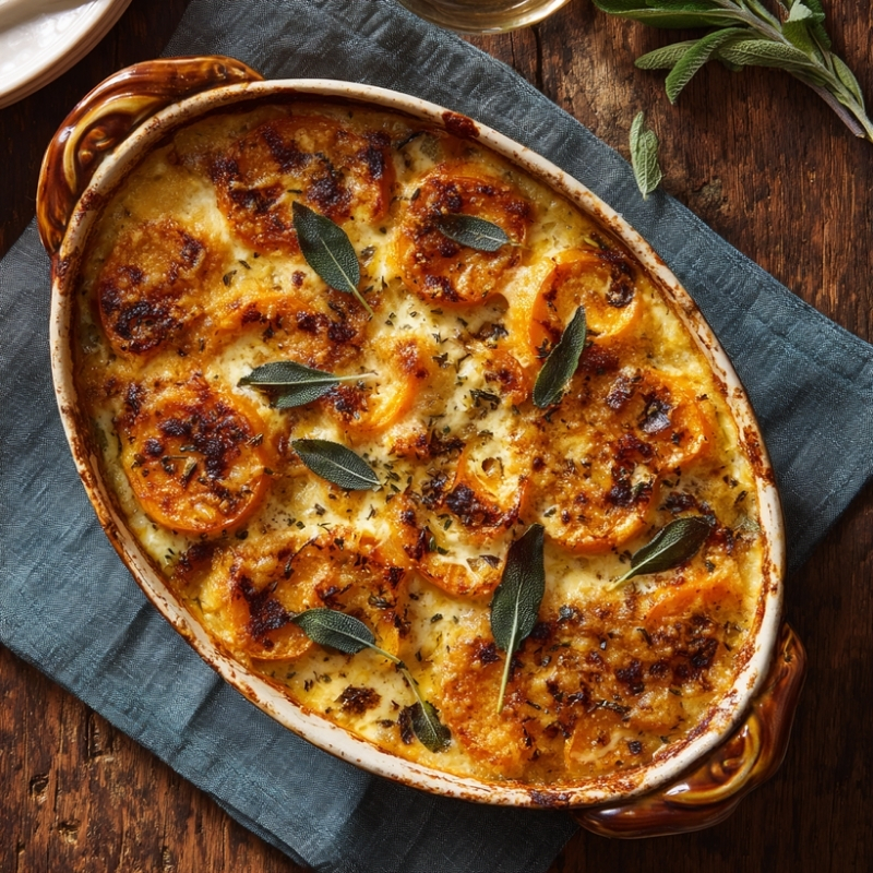 Creamy Sage Butternut Squash Gratin - PP587 Thumb Creamy Sage Butternut Squash Gratin