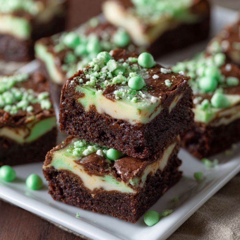 Fudgy St. Patrick’s Lucky Mint Brownie Bites