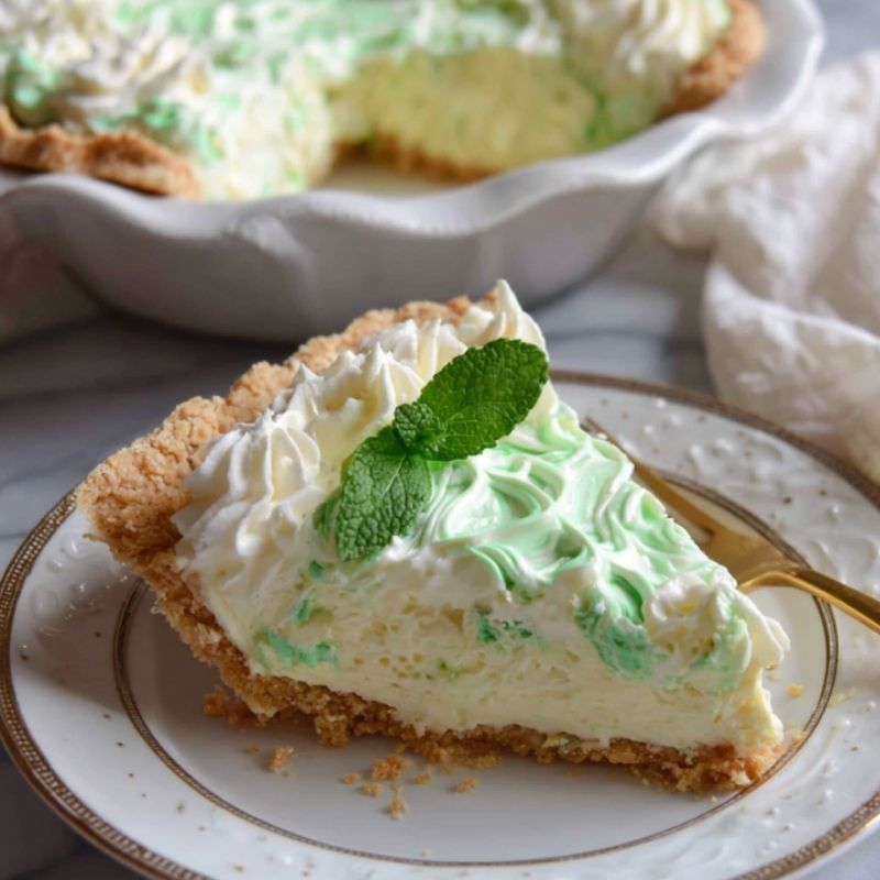 Creamy Shamrock Swirl Pie