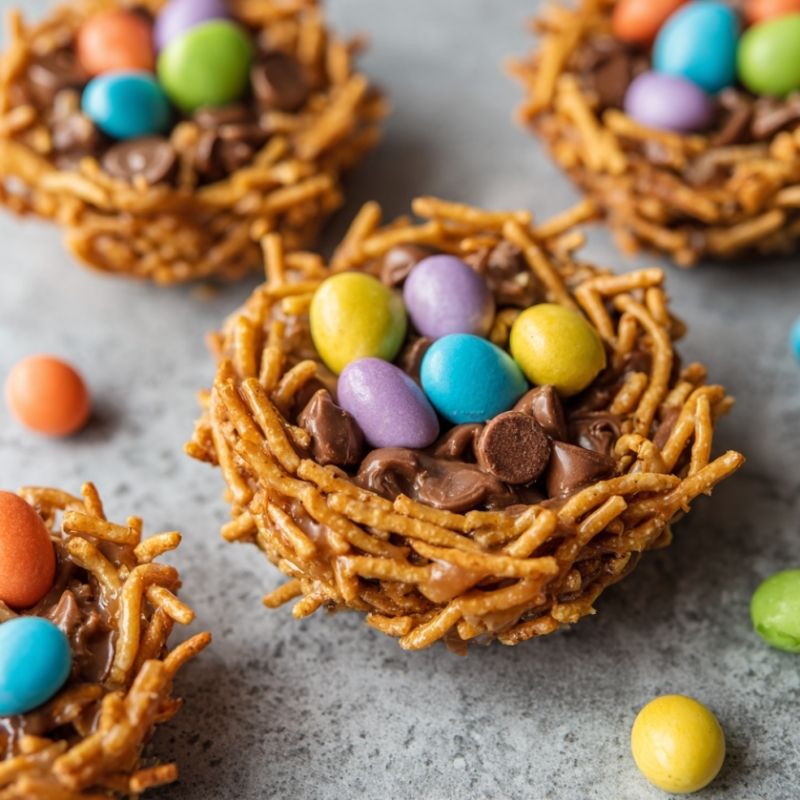 Crunchy Birds Nest Cookies