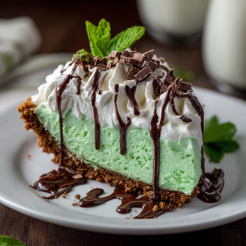 Creamy No-Bake Shamrock Shake Pie