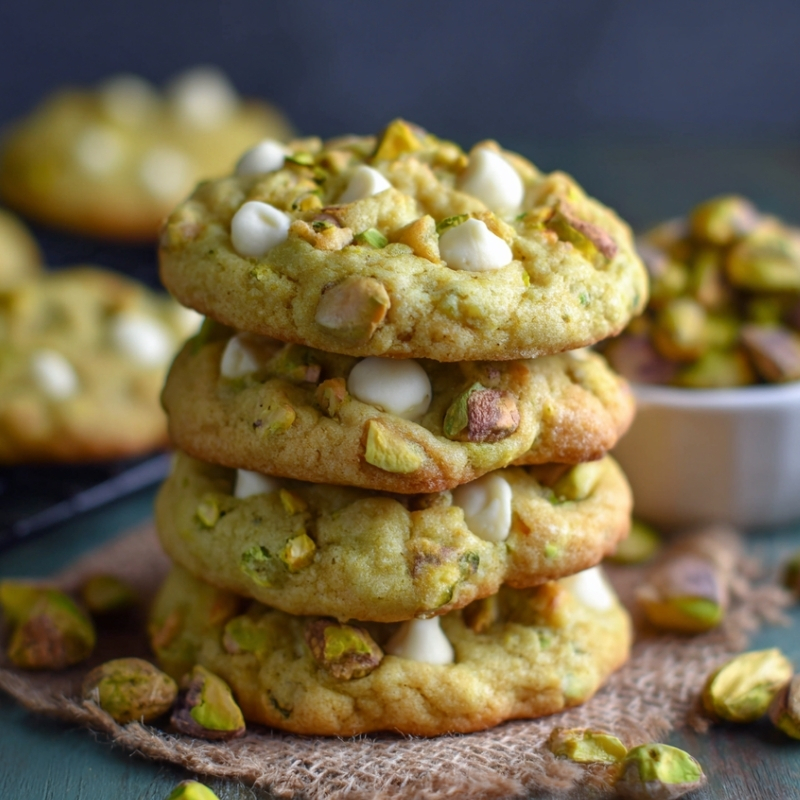 Soft Pistachio Pudding Cookies