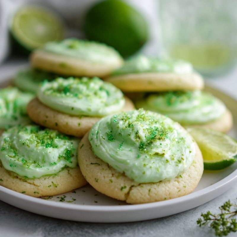 Bright Lime Jello Sugar Cookies